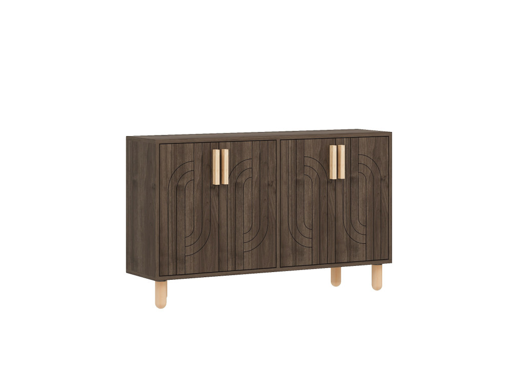 Credenza in legno "Rodney" - 120 x 30 x 74 cm - Marrone