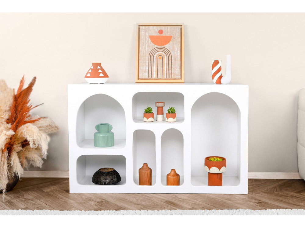 Credenza in legno "Liva" - 120 x 37 x 74 cm - Bianco