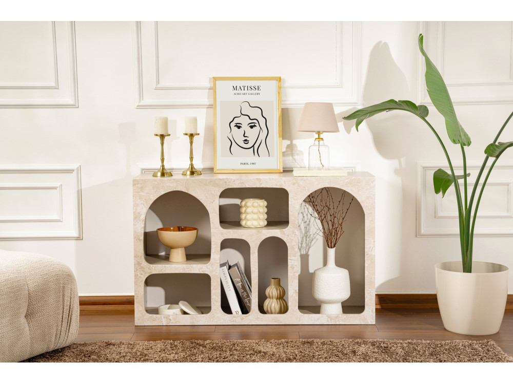 Credenza in legno "Liva" - 120 x 37 x 74 cm - Travertino