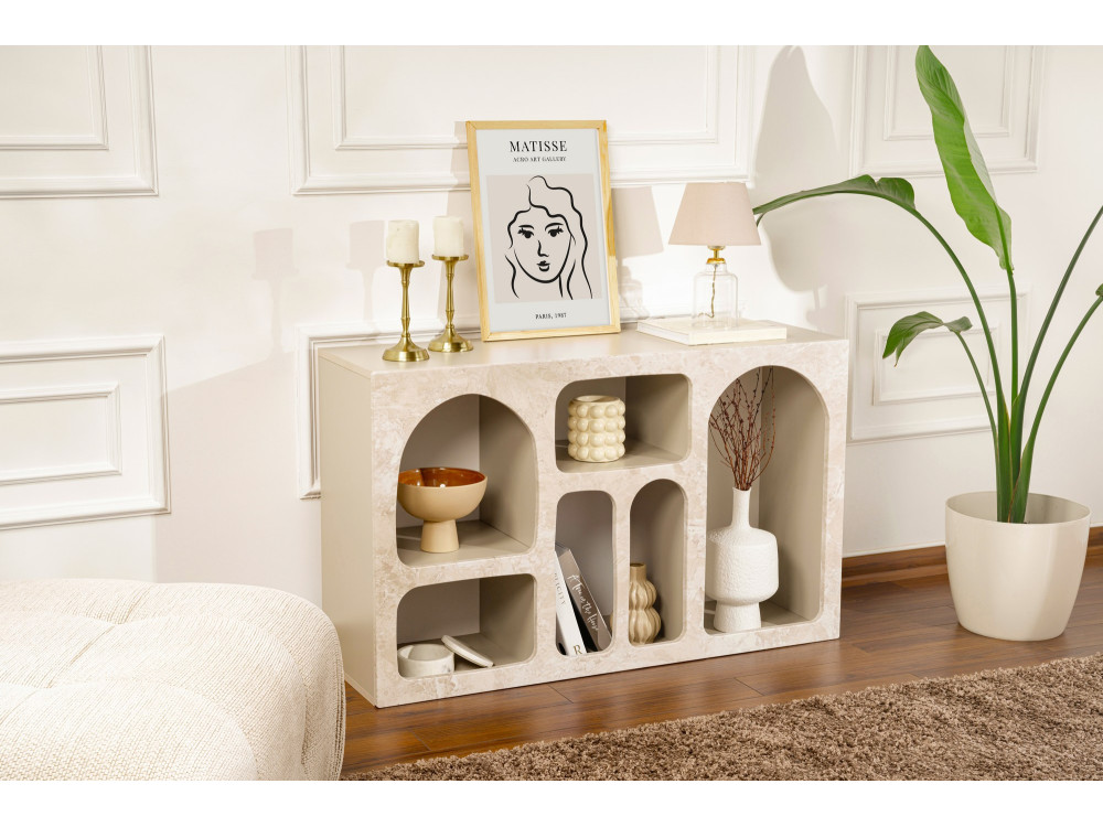 Credenza in legno "Liva" - 120 x 37 x 74 cm - Travertino