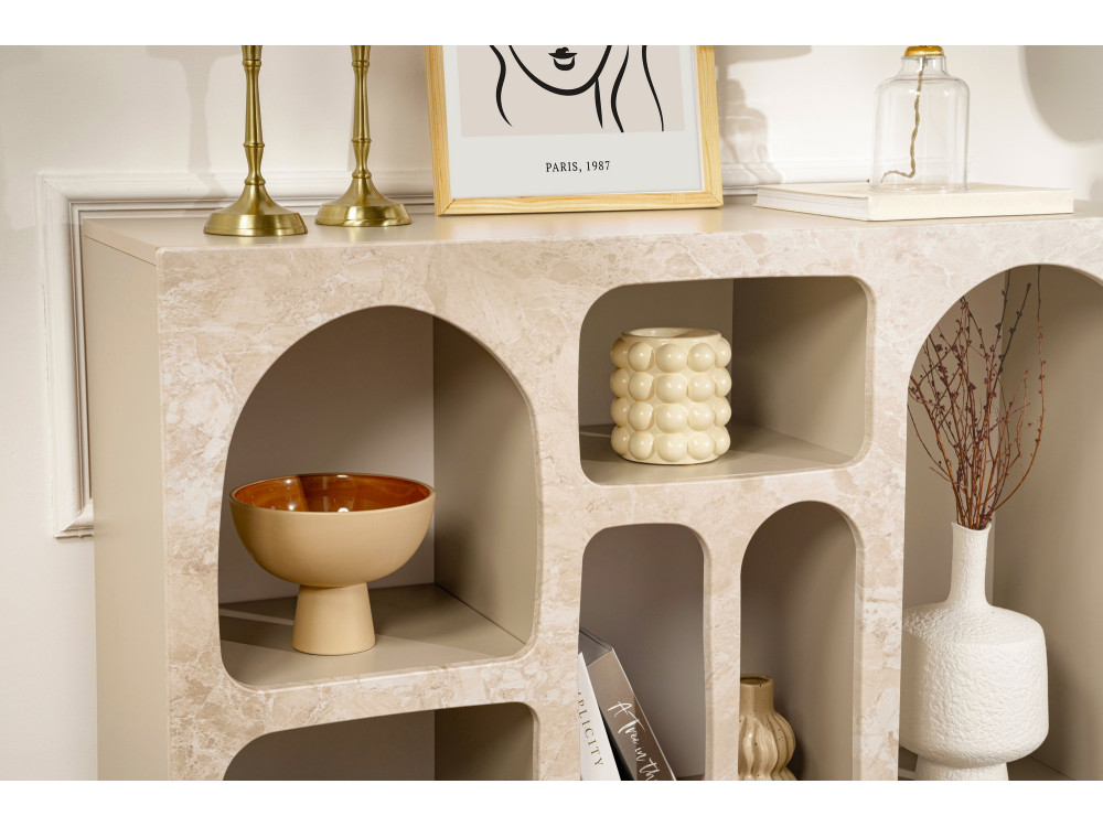Credenza in legno "Liva" - 120 x 37 x 74 cm - Travertino
