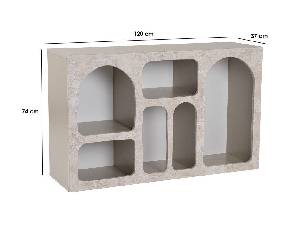 Credenza in legno "Liva" - 120 x 37 x 74 cm - Travertino