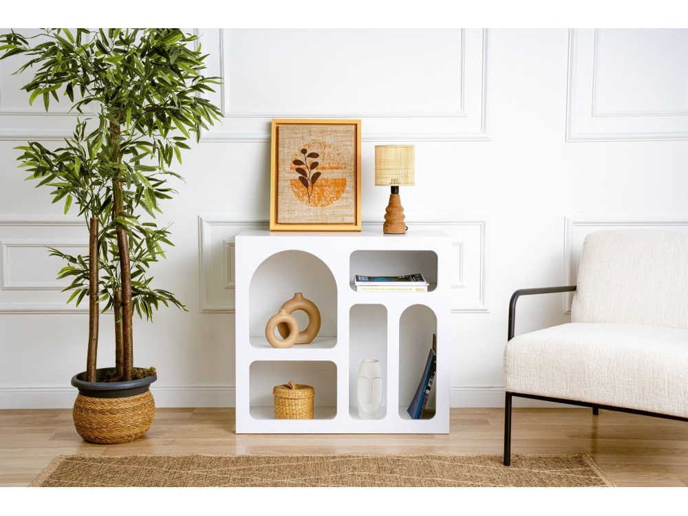 Credenza in legno "Lessa" - 80 x 37 x 74 cm - Bianco