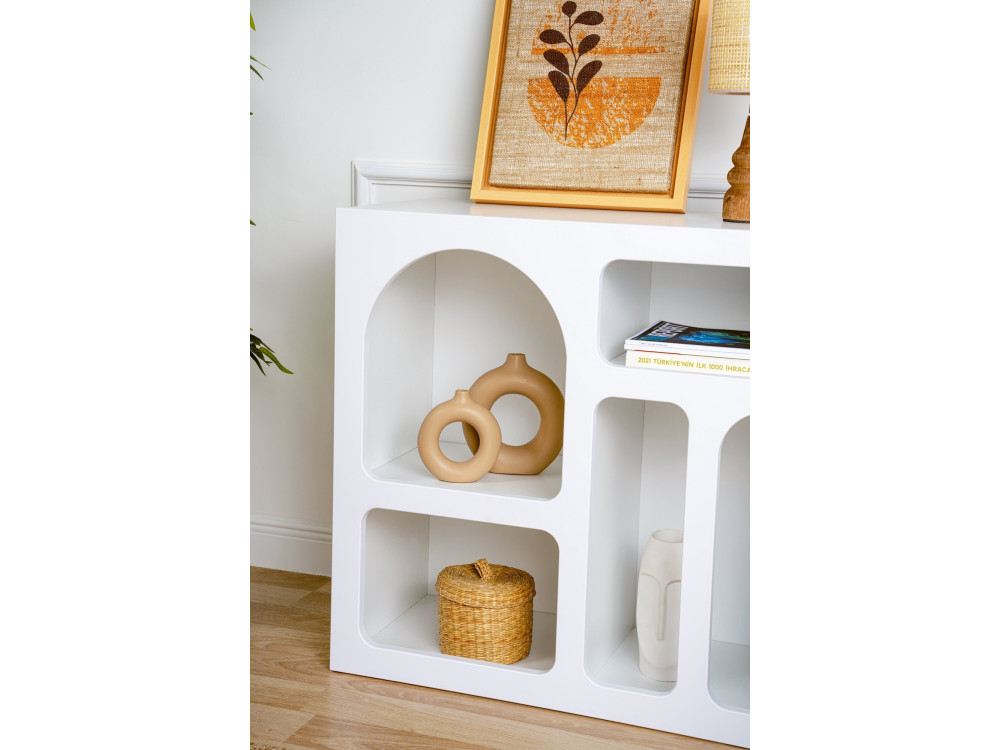 Credenza in legno "Lessa" - 80 x 37 x 74 cm - Bianco