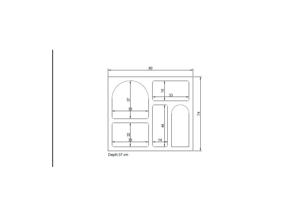 Credenza in legno "Lessa" - 80 x 37 x 74 cm - Bianco