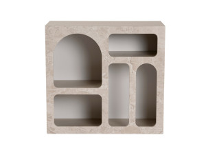 Credenza in legno "Lessa" - 80 x 37 x 74 cm - Travertino