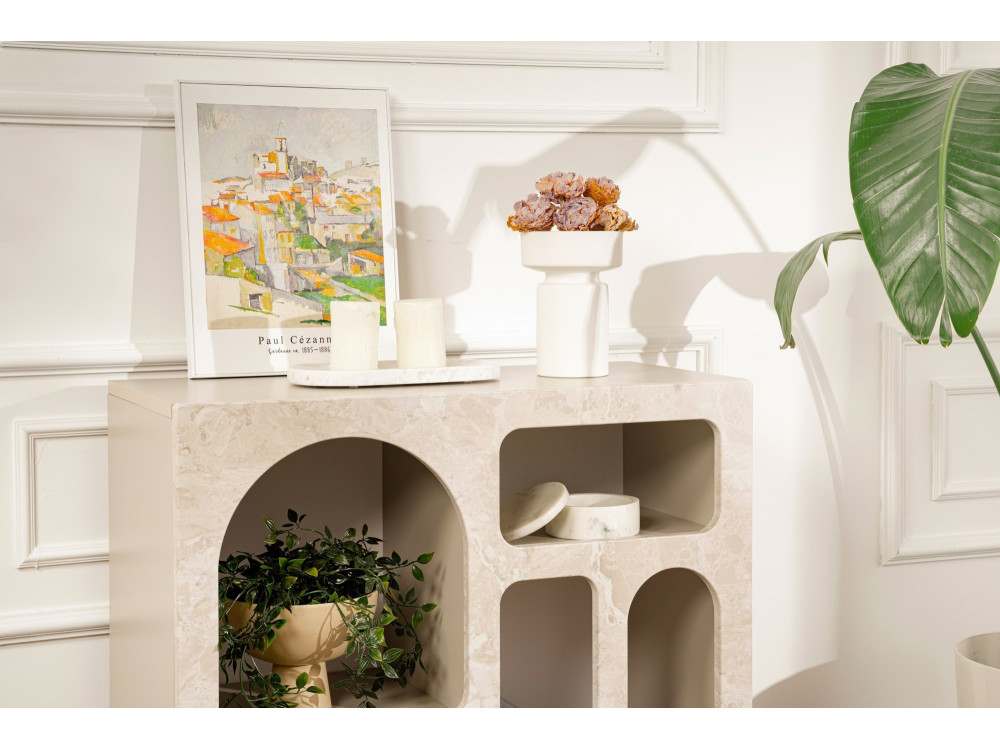 Credenza in legno "Lessa" - 80 x 37 x 74 cm - Travertino