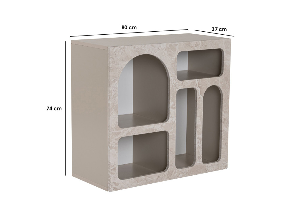 Credenza in legno "Lessa" - 80 x 37 x 74 cm - Travertino