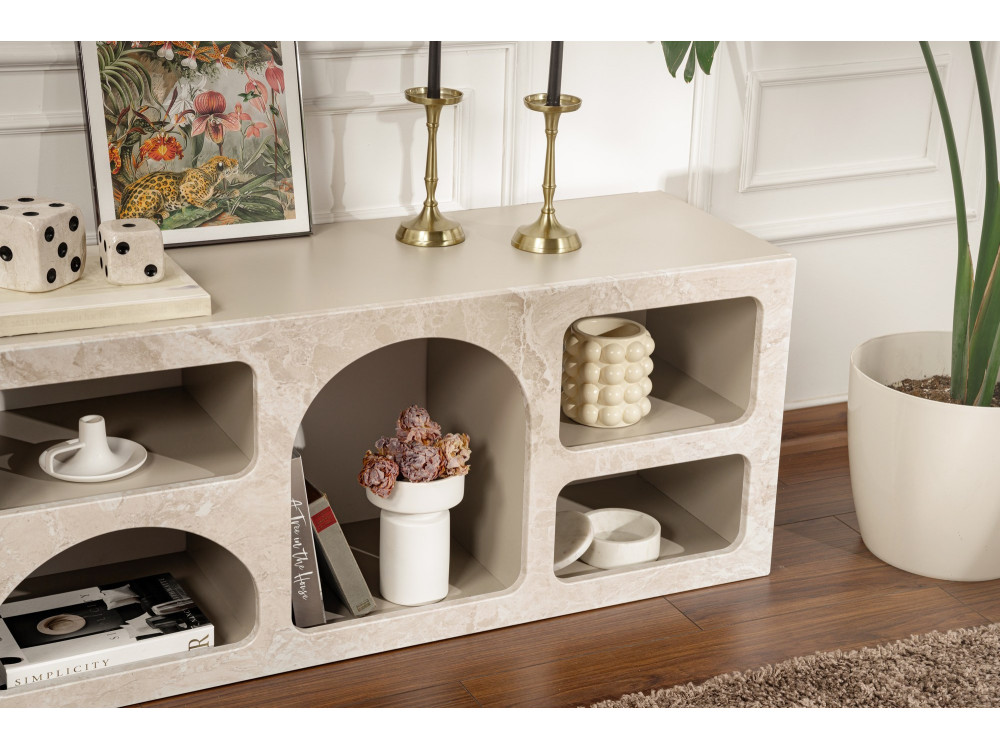 Credenza in legno "Ferlis" - 160 x 40 x 51 cm - Travertino