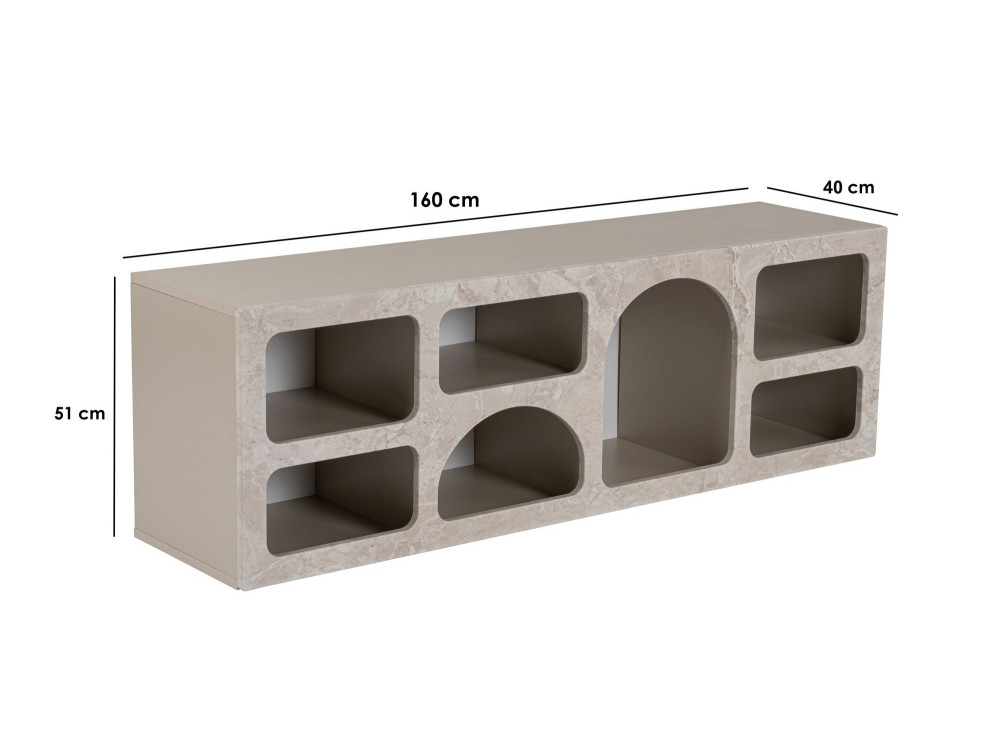 Credenza in legno "Ferlis" - 160 x 40 x 51 cm - Travertino