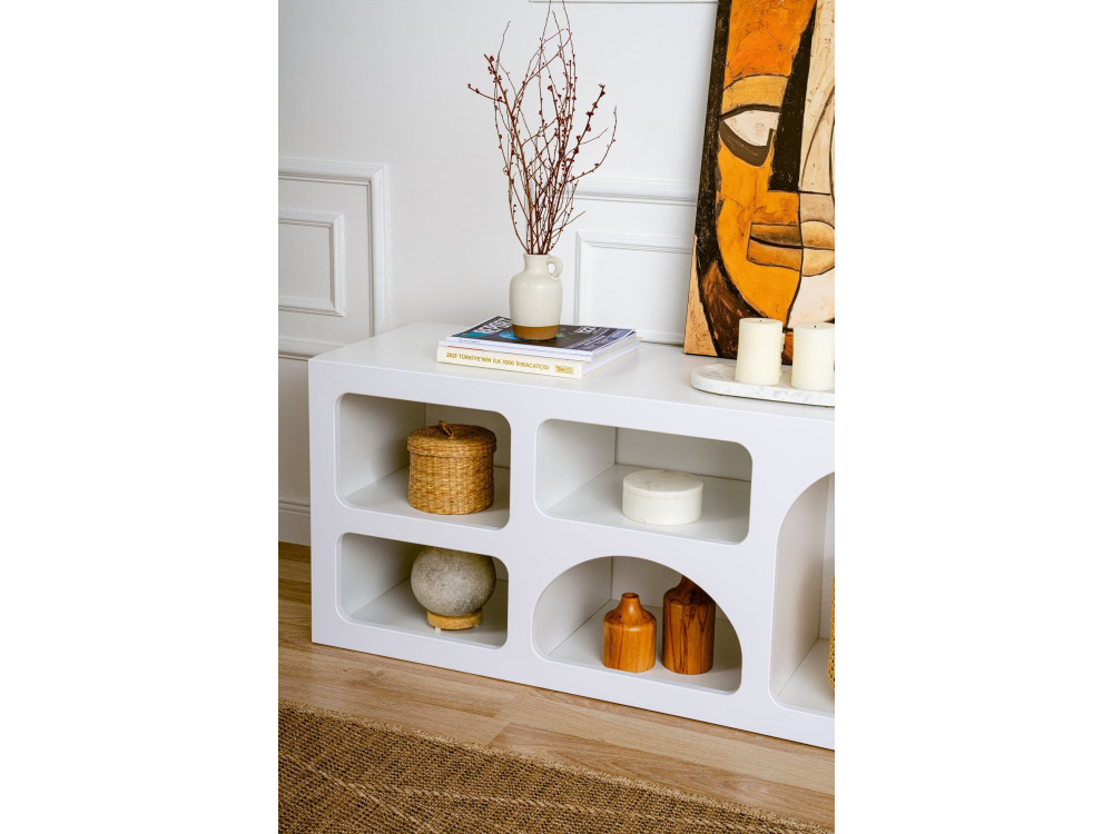 Credenza in legno "Ferlis" - 160 x 40 x 51 cm - Bianco
