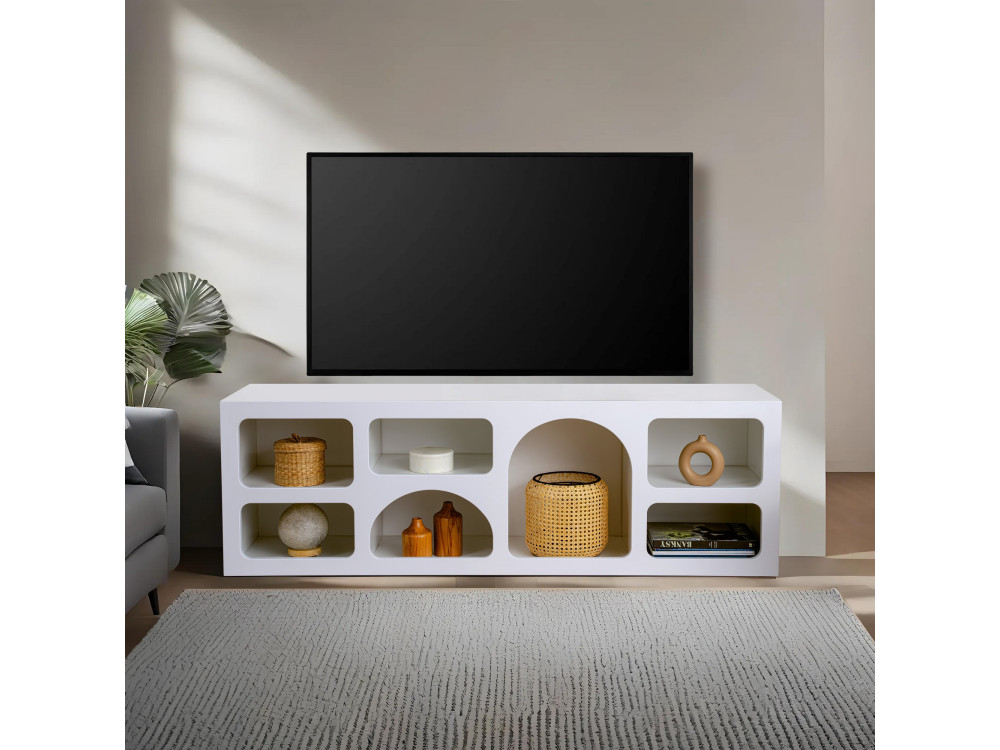 Credenza in legno "Ferlis" - 160 x 40 x 51 cm - Bianco