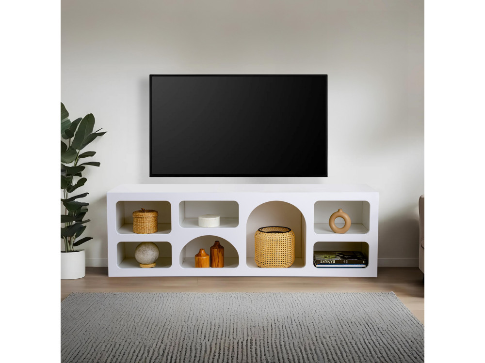 Credenza in legno "Ferlis" - 160 x 40 x 51 cm - Bianco
