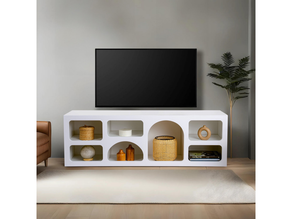 Credenza in legno "Ferlis" - 160 x 40 x 51 cm - Bianco