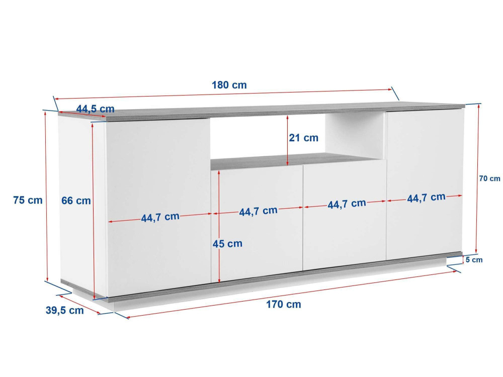 Consolle in legno "Arista" 180 x 44,5 x 75 cm - Visone