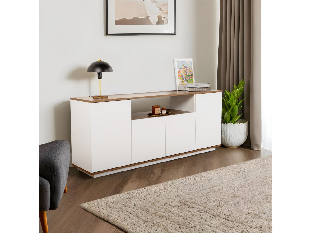 Credenza in legno "Arista" - 180 x 44 x 75 cm - Bianco