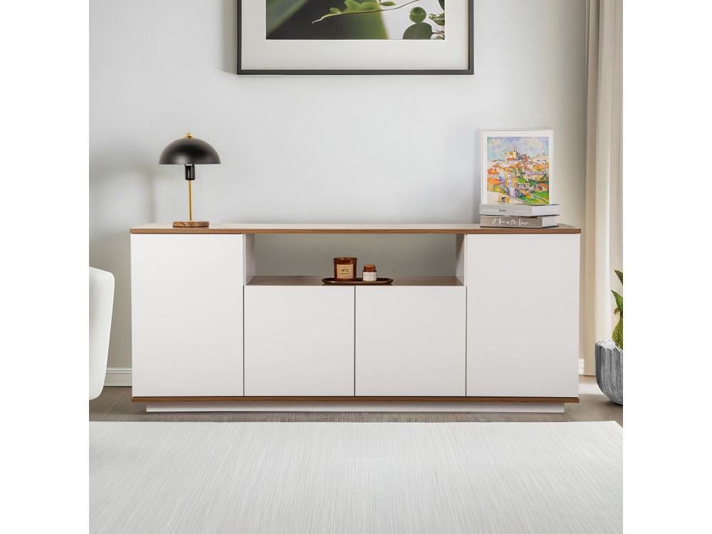 Credenza in legno "Arista" - 180 x 44 x 75 cm - Bianco