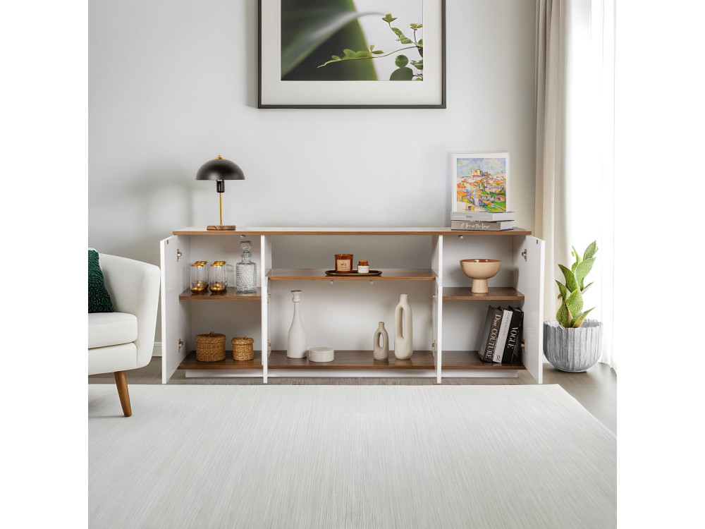 Credenza in legno "Arista" - 180 x 44 x 75 cm - Bianco