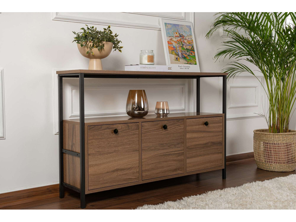 Credenza in legno "Solace" - 120 x 30 x 77 cm - Marrone