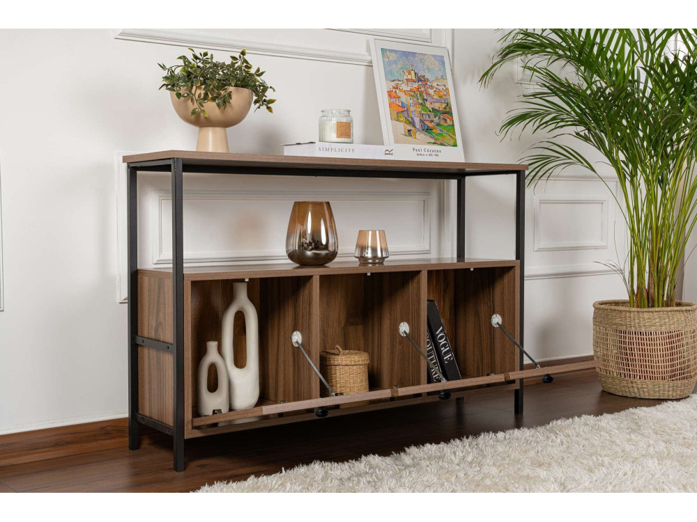 Credenza in legno "Solace" - 120 x 30 x 77 cm - Marrone