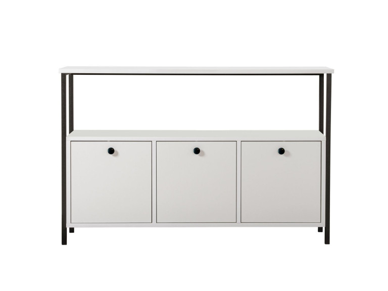 Credenza in legno "Solace" - 120 x 30 x 77 cm - Bianco