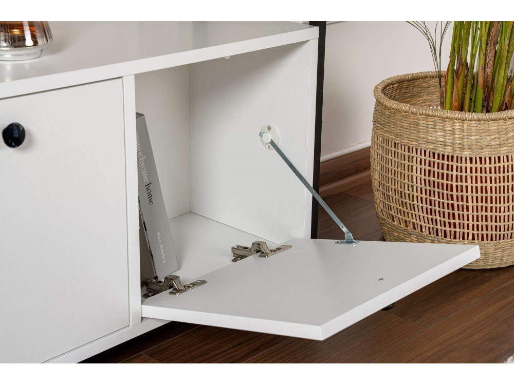 Credenza in legno "Solace" - 120 x 30 x 77 cm - Bianco