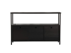 Credenza in legno "Solace" - 120 x 30 x 77 cm - Nero