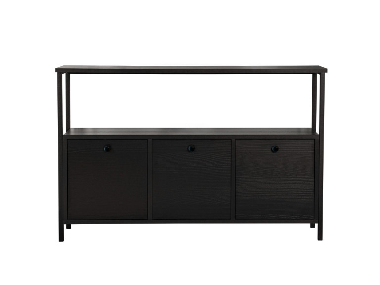 Credenza in legno "Solace" - 120 x 30 x 77 cm - Nero