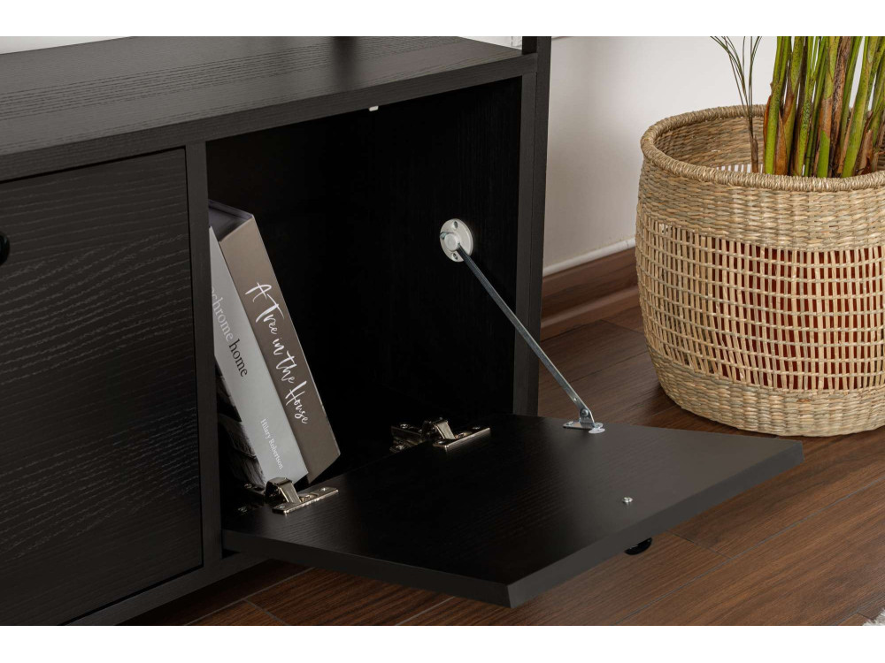 Credenza in legno "Solace" - 120 x 30 x 77 cm - Nero