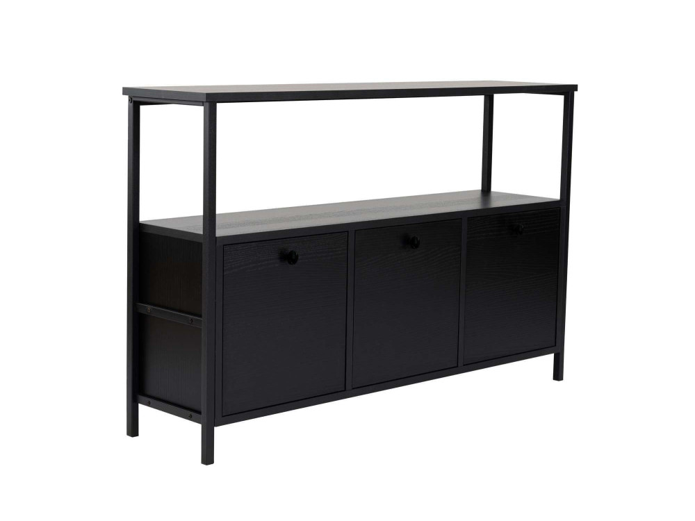 Credenza in legno "Solace" - 120 x 30 x 77 cm - Nero