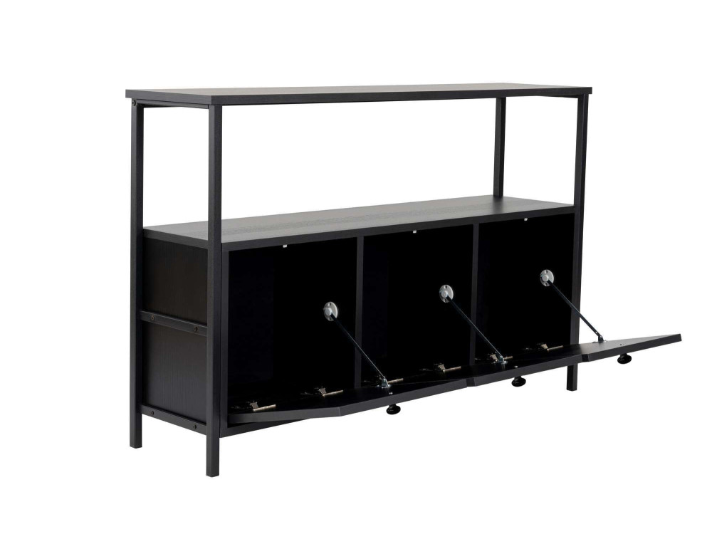 Credenza in legno "Solace" - 120 x 30 x 77 cm - Nero