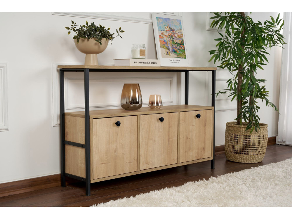 Credenza in legno "Solace" - 120 x 30 x 77 cm - Beige
