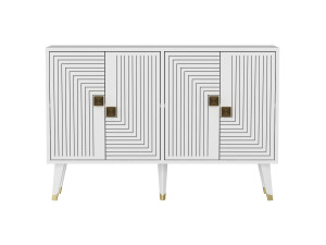 Credenza in legno "Ahart" - 120 x 30 x 80 cm - Bianco