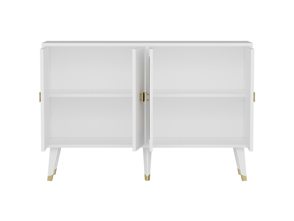 Credenza in legno "Ahart" - 120 x 30 x 80 cm - Bianco