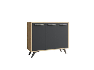 Credenza in legno "Piffa" - 100 x 35 x 82 cm - Grigio antracite