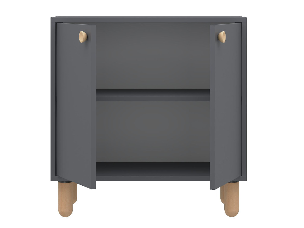 Credenza in legno "Lina" - 72 x 36 x 73 cm - Grigio antracite