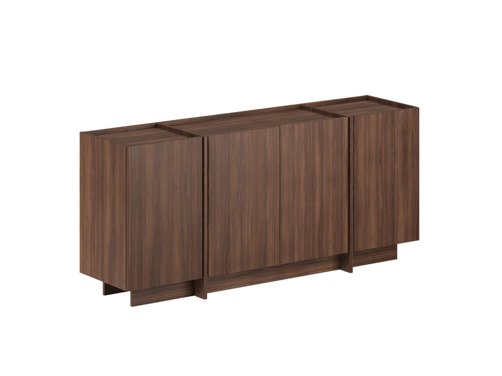 Credenza in legno "Dorma" - 180 x 45 x 80 cm - Noce Milano