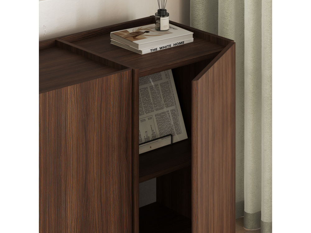 Credenza in legno "Dorma" - 180 x 45 x 80 cm - Noce Milano