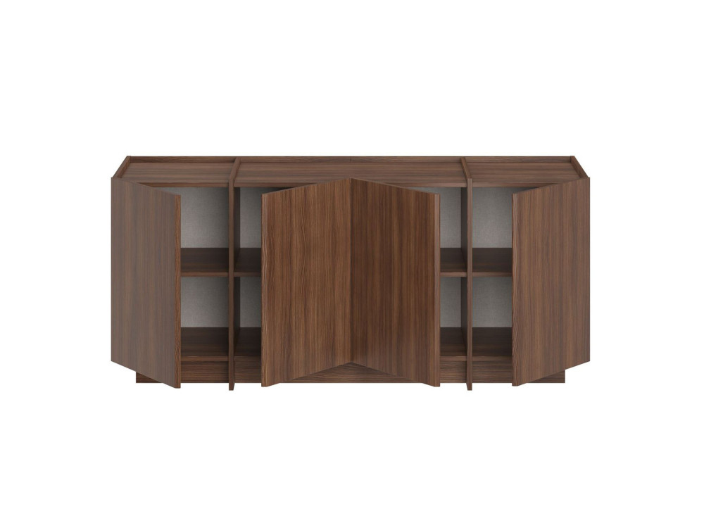 Credenza in legno "Dorma" - 180 x 45 x 80 cm - Noce Milano