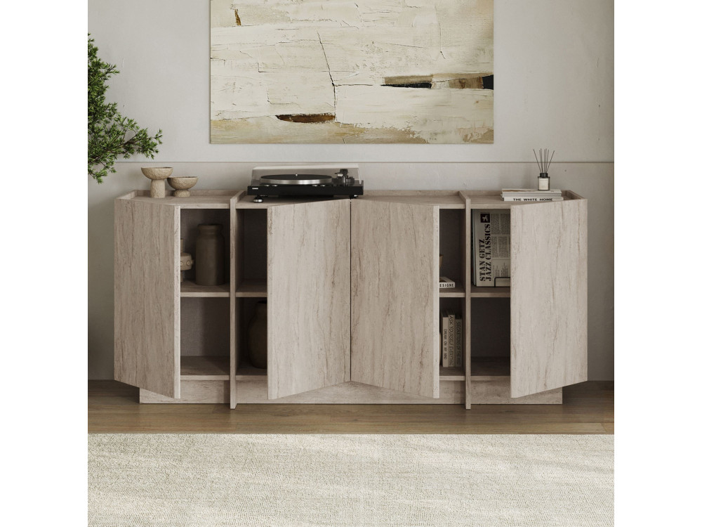 Credenza in legno "Dorma" - 180 x 45 x 80 cm - Travertino