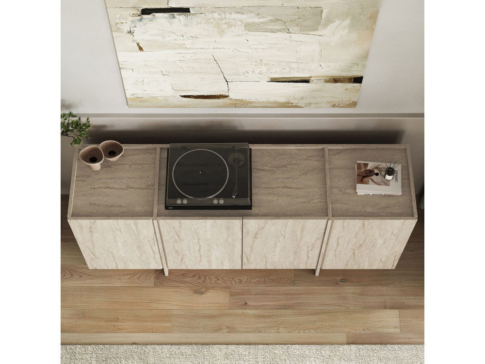 Credenza in legno "Dorma" - 180 x 45 x 80 cm - Travertino