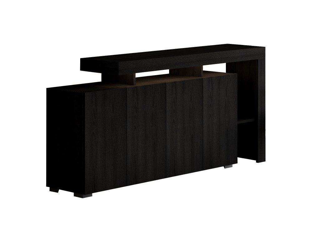 Credenza in legno "Beliz" - 170 x 35 x 80 cm - Legno nero