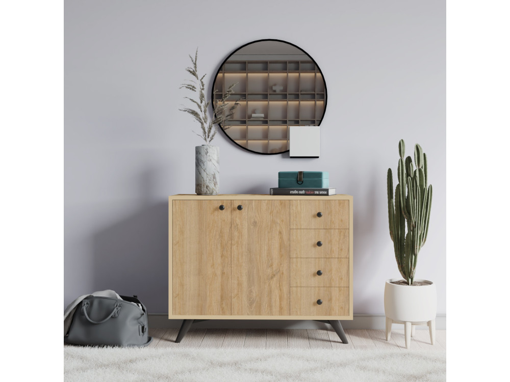 Credenza in legno "Waga" - 100 x 35 x 82 cm - Marrone