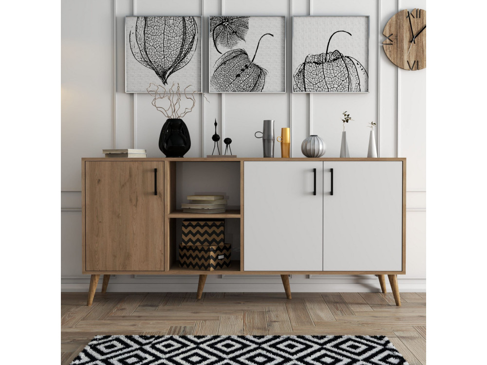 Credenza in legno "Exxen" - 180 x 45 x 80 cm - Bianco