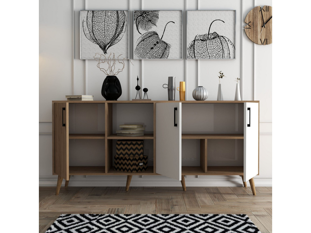 Credenza in legno "Exxen" - 180 x 45 x 80 cm - Bianco