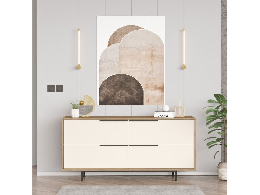 Credenza in legno "ON3-SW" - 160 x 44 x 74 cm - Bianco