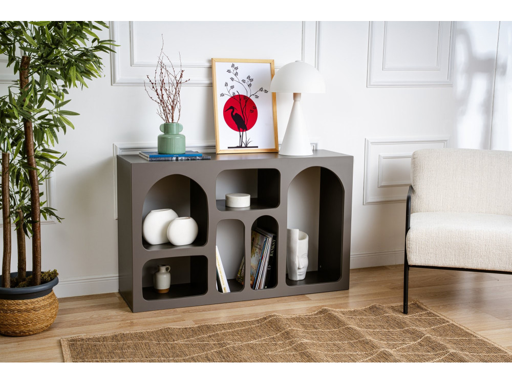 Credenza in legno "Liva 120" - 120 x 37 x 74 cm - Grigio antracite