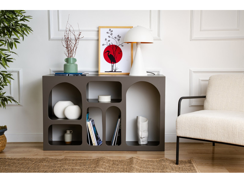 Credenza in legno "Liva 120" - 120 x 37 x 74 cm - Grigio antracite