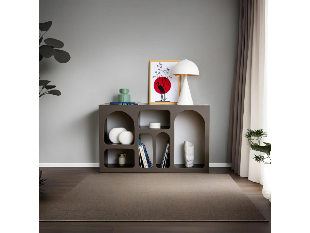 Credenza in legno "Liva 120" - 120 x 37 x 74 cm - Grigio antracite