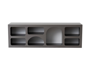 Credenza in legno "Ferlis" - 160 x 40 x 51 cm - Grigio antracite